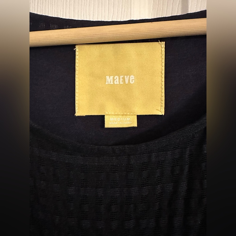 Anthropologie Maeve Navy Textured Dress - Picture 3 of 5